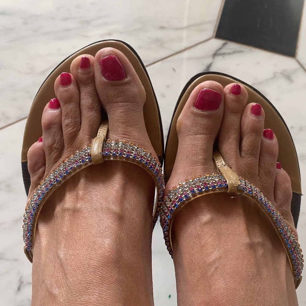 Jewel and Denim sandals